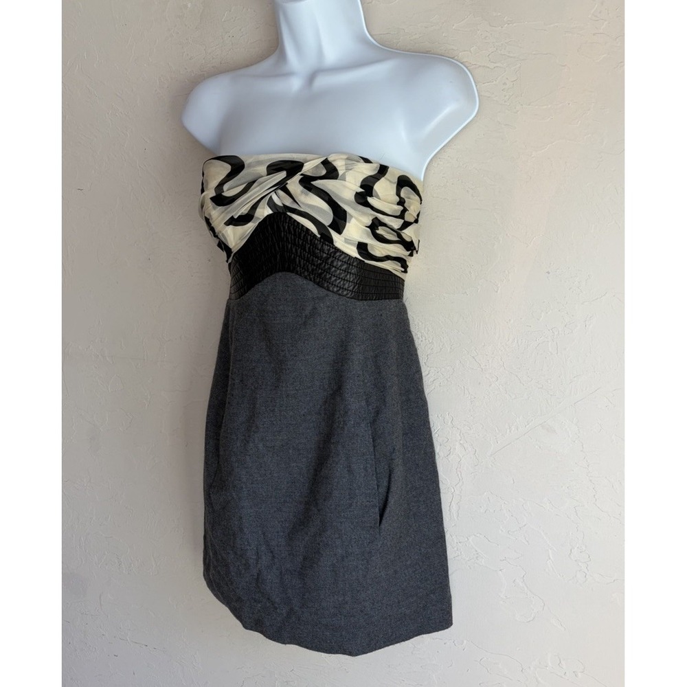 Vintage Y2K Emilio Pucci Silk Leather Wool Strapless Mini Dress NWT IT 38 US XS - Picture 4 of 14